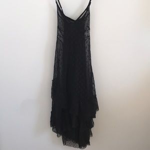 Free people black see through slip dress